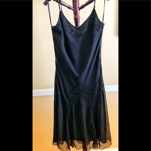 JMD New York black beaded flapper style dress